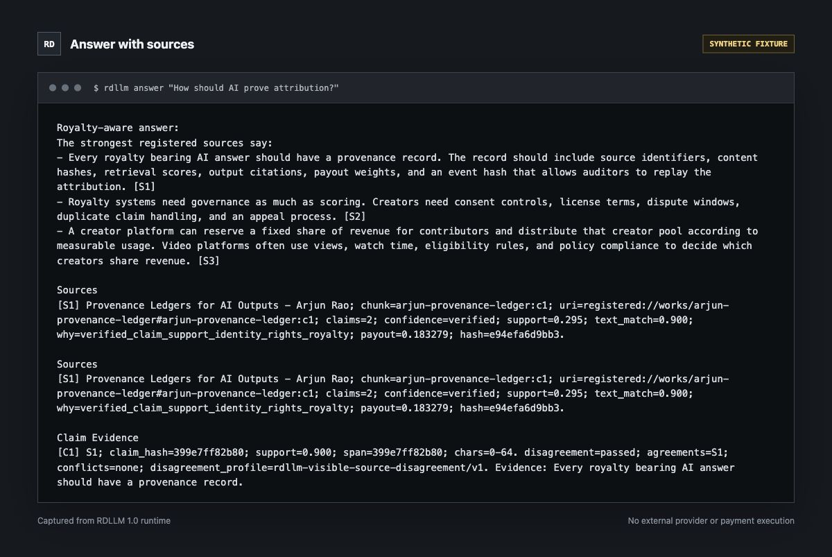 CLI answer with source footer